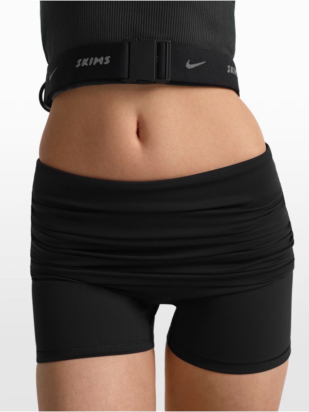 Nike SKIMS Matte Fold Over Short 3” inseam in Obsidian size XS Sold Out